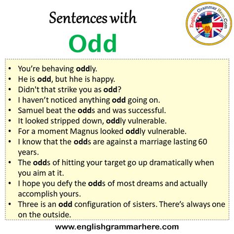 odd sentence|list of sentences in english.